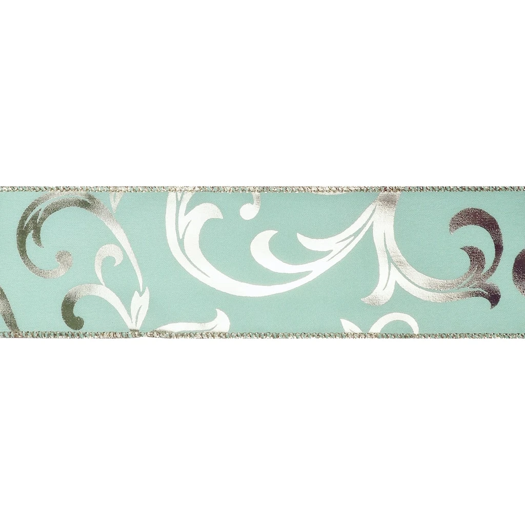 Cheapest ❤️ 2.5" x 20ft. Taffeta Foil Wired Fern Ribbon by Celebrate It® Christmas ✨ 3 Cheapest ❤️ 2.5" x 20ft. Taffeta Foil Wired Fern Ribbon by Celebrate It® Christmas ✨ - Image 3