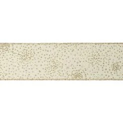 Promo 💯 2.5" x 20ft. Faux Linen Wired Dotted Ribbon by Celebrate It® ❄ Christmas 👏 -Celebrate It Sales Shop 10696372 3