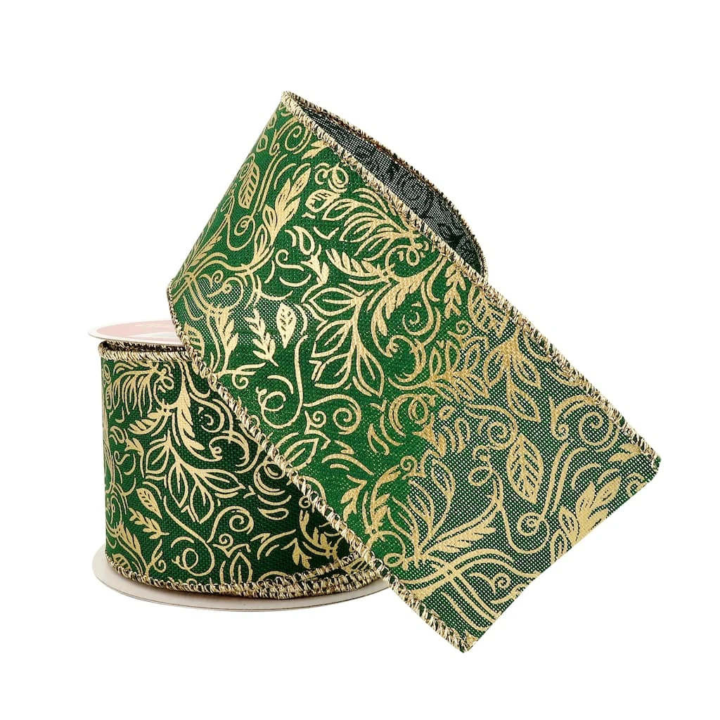 New ⭐ 2.5" x 20ft. Faux Linen Wired Swirl Ribbon by Celebrate It® 🥰 Christmas ✨ 2 New ⭐ 2.5" x 20ft. Faux Linen Wired Swirl Ribbon by Celebrate It® 🥰 Christmas ✨ - Image 2