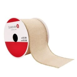 Best deal ❤️ 2.5" x 20ft. Metallic Wired Ribbon by Celebrate It® 💯 Christmas 👏