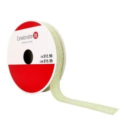Cheapest ⌛ 5/8" x 24ft. Metallic Ribbon by Celebrate It® Christmas 🎁