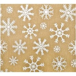 Wholesale ⌛ 9.5" x 10ft. Faux Burlap Snowflake Mesh by Celebrate It® 🎁 Christmas 🎁 -Celebrate It Sales Shop 10696405 3