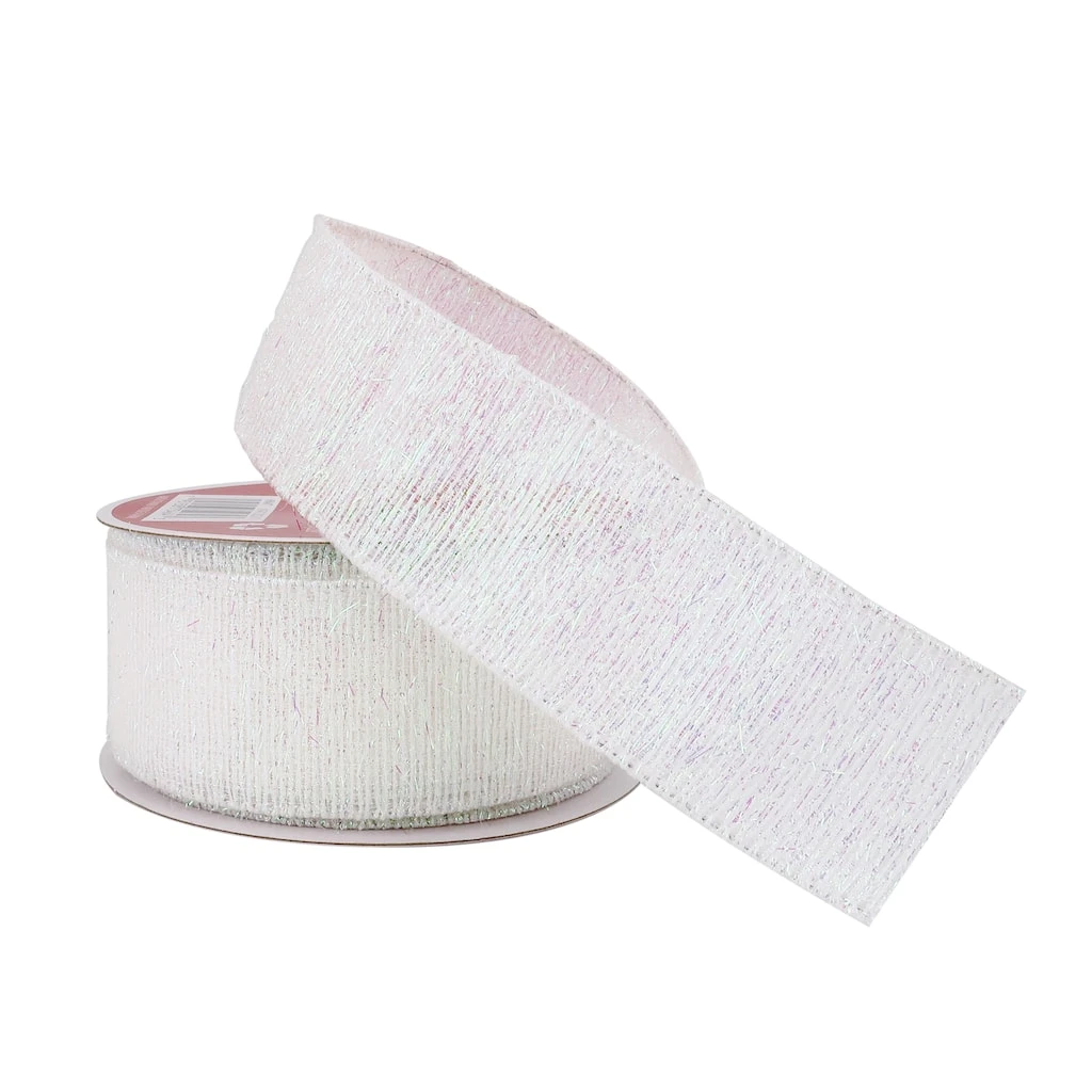 Hot Sale ⌛ 1.5" x 30ft. Metallic Wired Tinsel Fabric Ribbon by Celebrate It® ❄ Christmas ✔️ 2 Hot Sale ⌛ 1.5" x 30ft. Metallic Wired Tinsel Fabric Ribbon by Celebrate It® ❄ Christmas ✔️ - Image 2