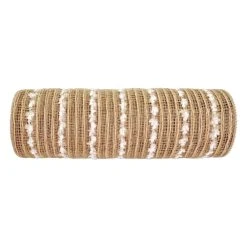 Promo ✔️ 9.5" x 18ft. Snowball Stripe Mesh by Celebrate It® Christmas 👍