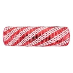 Outlet 🎉 9.5" x 10ft. Metallic Candy Cane Stripe Mesh by Celebrate It® ❄ Christmas 😍