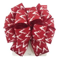 Discount ✔️ 20.5" Red & White Deer Christmas Décor Bow by Celebrate It® 😍 -Celebrate It Sales Shop 10697609 4