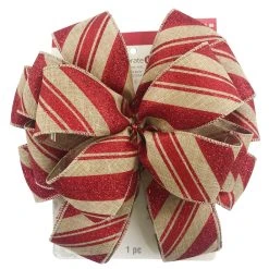 Wholesale 👍 20.5" Candy Cane Burlap Christmas Décor Bow by Celebrate It® 😀 -Celebrate It Sales Shop 10697612 4