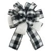 Cheap ✔️ 20.5" White & Black Buffalo Check 😀 Christmas Décor Bow by Celebrate It® 🎉