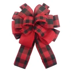 Best reviews of ❤️ 20.5" Red & Black Buffalo Check 👏 Christmas Décor Bow by Celebrate It® 🎉