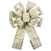 Outlet ❤️ 20.5" Glittery Gold Plaid 🛒 Christmas Décor Bow by Celebrate It® ✨