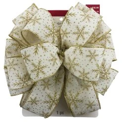 Top 10 🤩 20.5" White & Gold Snowflake Christmas Décor Bow by Celebrate It® 💯 -Celebrate It Sales Shop 10697616 4