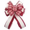 Brand new ✨ 20.5" Bright Red & White Plaid 😀 Christmas Décor Bow by Celebrate It® 🎁