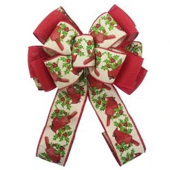 Cheapest ✨ 20.5" Cardinal & Holly Berry Christmas Décor Bow by Celebrate It® ✔️