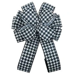 Cheap 🎉 20.5" Black & White Houndstooth ❄ Christmas Décor Bow by Celebrate It® 😍
