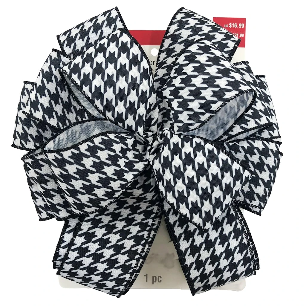 Cheap π 20.5" Black & White Houndstooth β Christmas Décor Bow by Celebrate It® π 3 Cheap π 20.5" Black & White Houndstooth β Christmas Décor Bow by Celebrate It® π - Image 3