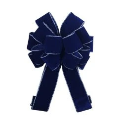 Best Pirce 👍 20.5" Navy Blue & White Christmas Décor Bow by Celebrate It® ❤️