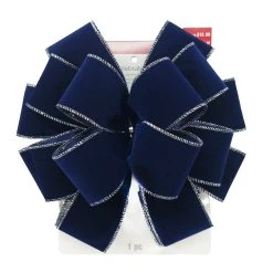 Best Pirce 👍 20.5" Navy Blue & White Christmas Décor Bow by Celebrate It® ❤️ -Celebrate It Sales Shop 10697624 4