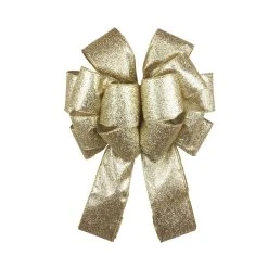 Coupon 😀 20.5" Glittery Gold Christmas Décor Bow by Celebrate It® ⌛