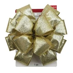 Coupon 😀 20.5" Glittery Gold Christmas Décor Bow by Celebrate It® ⌛ -Celebrate It Sales Shop 10697633 4