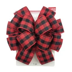 Discount ⭐ 20.5'' Red and Black Buffalo Checkered 🛒 Christmas Tree Topper by Celebrate It® ✨ -Celebrate It Sales Shop 10697637 4