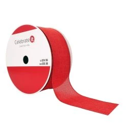 Budget 💯 2.5" x 80ft. Faux Linen Wired Ribbon by Celebrate It® ❄ Christmas 👏