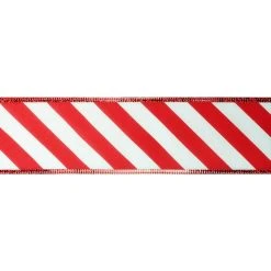 Discount ⌛ 2.5" x 80ft. Taffeta Wired Candy Cane Stripe Ribbon by Celebrate It® ❄ Christmas 🧨 -Celebrate It Sales Shop 10697843 3