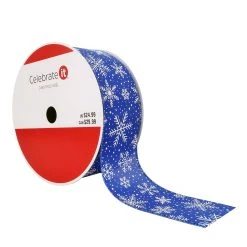 Hot Sale 👍 2.5" x 80ft. Taffeta Wired Snowflake Ribbon by Celebrate It® Christmas 🛒