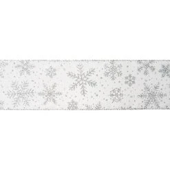 Budget 😀 2.5" x 80ft. Taffeta Wired Snowflake Ribbon by Celebrate It® 🎉 Christmas ✨ -Celebrate It Sales Shop 10697853 3