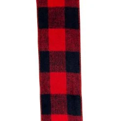 New ❤️ 3.5'' x 25 ft. Red and Black Buffalo Checkered Flannel Ribbon by Celebrate It® ✨ -Celebrate It Sales Shop 10697867 3
