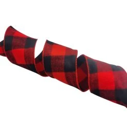 New ❤️ 3.5'' x 25 ft. Red and Black Buffalo Checkered Flannel Ribbon by Celebrate It® ✨ -Celebrate It Sales Shop 10697867 4