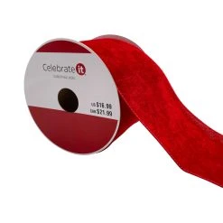 Best deal ⌛ 3.5'' x 25 ft. Red Velvet Ribbon by Celebrate It® 🧨