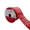 Coupon ⌛ 3.5'' x 15 ft. Red and White Tweed Ribbon by Celebrate It® ✨