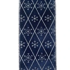 Buy ✨ 3.5'' x 25 ft. Navy Velvet with Silver Argyle Ribbon by Celebrate It® 👍 -Celebrate It Sales Shop 10697884 3