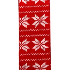 Cheapest 💯 3.5'' x 9 ft. Red with White Snowflakes Fair Isle Ribbon by Celebrate It® 🔥 -Celebrate It Sales Shop 10697912 3