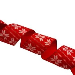 Cheapest 💯 3.5'' x 9 ft. Red with White Snowflakes Fair Isle Ribbon by Celebrate It® 🔥 -Celebrate It Sales Shop 10697912 4