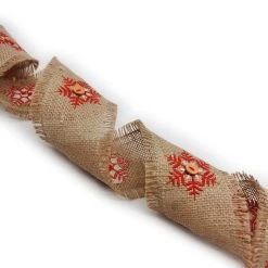 Best Pirce ✨ 3.5'' x 6ft. Snowflakes and Buttons Embroidered Frayed Burlap Ribbon by Celebrate It® 👍 -Celebrate It Sales Shop 10697914 4