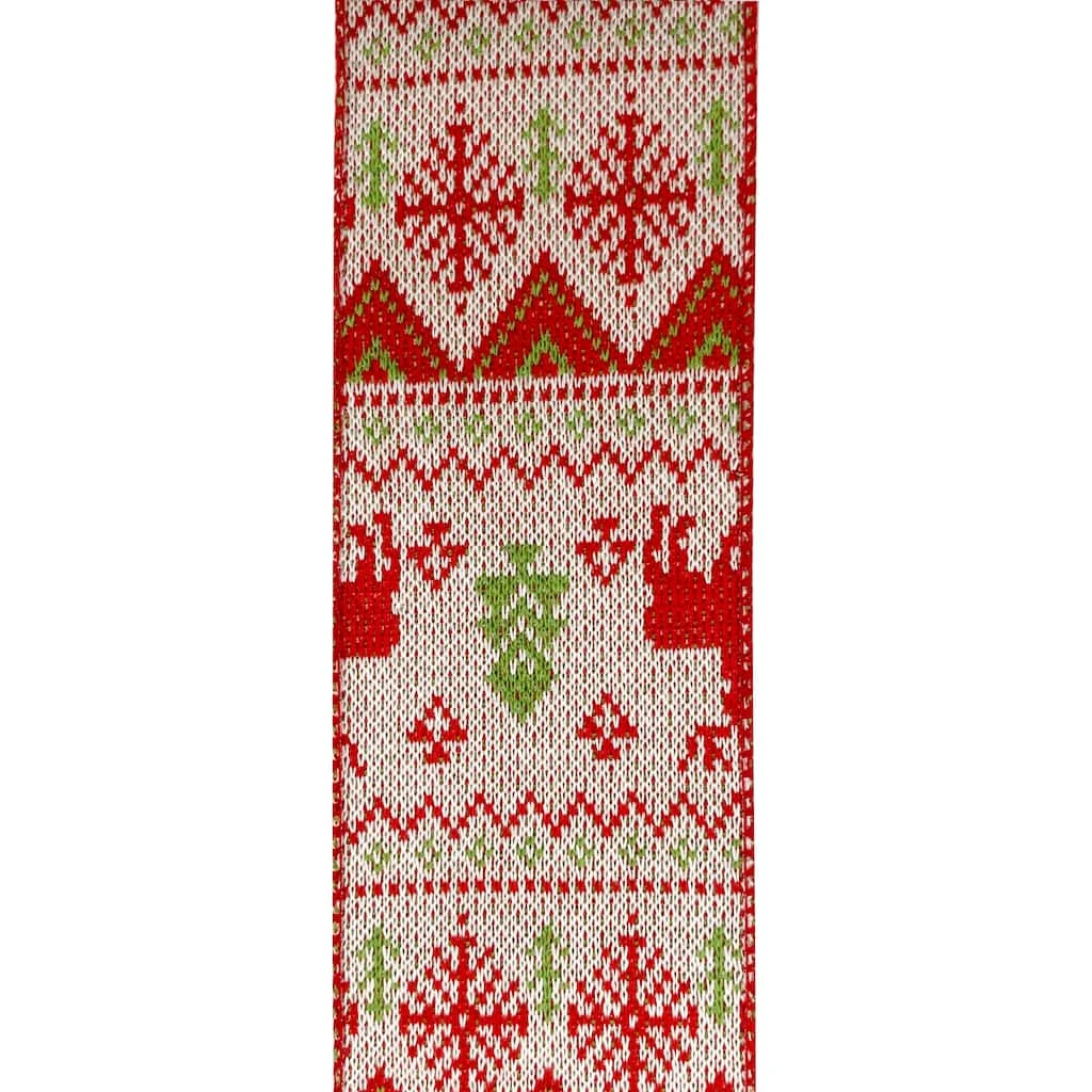 Cheap ๐ 3.5'' x 9 ft. Fair Isle Reindeer Knit Ribbon by Celebrate It® ๐ 3 Cheap ๐ 3.5'' x 9 ft. Fair Isle Reindeer Knit Ribbon by Celebrate It® ๐ - Image 3