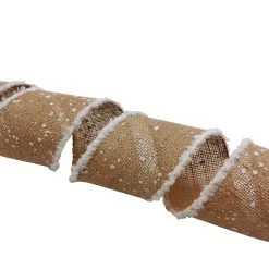 New ❤️ 3.5'' x 18 ft. White Snow Burlap Ribbon by Celebrate It® ✔️ -Celebrate It Sales Shop 10698088 4