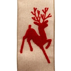 Best Pirce 🎉 3.5'' x 9 ft. Faux Burlap Ribbon with Reindeer Terry Embroidery by Celebrate It® 😉 6 Best Pirce 🎉 3.5'' x 9 ft. Faux Burlap Ribbon with Reindeer Terry Embroidery by Celebrate It® 😉 -Celebrate It Sales Shop 10698091 3
