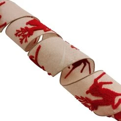 Best Pirce 🎉 3.5'' x 9 ft. Faux Burlap Ribbon with Reindeer Terry Embroidery by Celebrate It® 😉 7 Best Pirce 🎉 3.5'' x 9 ft. Faux Burlap Ribbon with Reindeer Terry Embroidery by Celebrate It® 😉 -Celebrate It Sales Shop 10698091 4