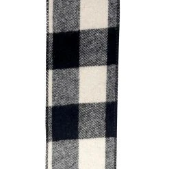 New ⭐ 3.5'' x 25 ft. Black & White Buffalo Checkered Flannel Ribbon by Celebrate It® 😀 -Celebrate It Sales Shop 10698092 3