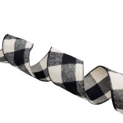 New ⭐ 3.5'' x 25 ft. Black & White Buffalo Checkered Flannel Ribbon by Celebrate It® 😀 -Celebrate It Sales Shop 10698092 4