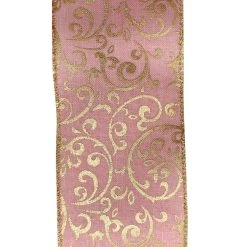 Coupon 😍 3.5" x 25ft. Faux Burlap Foil Wired Scroll Ribbon by Celebrate It™ Christmas 🧨 -Celebrate It Sales Shop 10698095 3