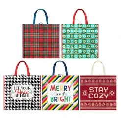 Wholesale ✨ Assorted 19.5" Reusable Holiday Tote Bag by Celebrate It™ 😀 Christmas 🥰