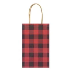 Discount ✔️ Small Red & Black Buffalo Check Gift Bags, 6ct. by Celebrate It™ ✔️ Christmas 💯