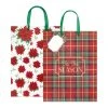 Buy ⌛ Large Plaid & Poinsettia Gift Bags, 2ct. by Celebrate It™ ⭐ Christmas 🥰
