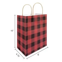 Best deal ✔️ Medium Red & Black Buffalo Check Gift Bags, 5ct. by Celebrate It™ Christmas 🛒 -Celebrate It Sales Shop 10699614 3
