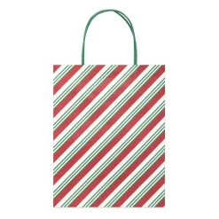 Cheap ⌛ Medium Red & White Diagonal Stripes Gift Bags, 5ct. by Celebrate It™ Christmas ✨