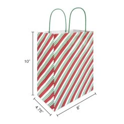 Cheap ⌛ Medium Red & White Diagonal Stripes Gift Bags, 5ct. by Celebrate It™ Christmas ✨ -Celebrate It Sales Shop 10699615 3
