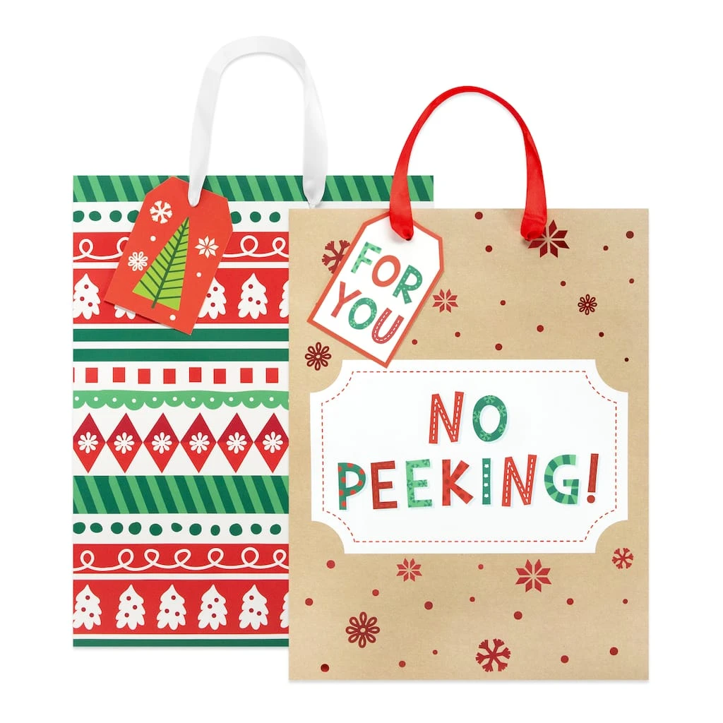 Promo π Large No Peeking! Gift Bags, 2ct. by Celebrate It™ β Christmas π 1 Promo π Large No Peeking! Gift Bags, 2ct. by Celebrate It™ β Christmas π